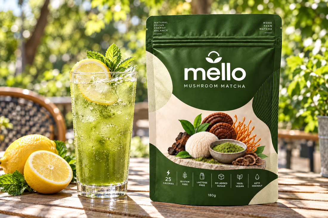 Recipe: matcha lemonade with Mello Mushroom Matcha
